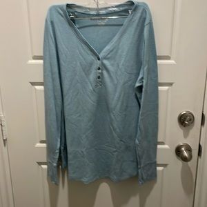 Time & Tru Stockinette Pullover Sweater Women's XXL Light Blue